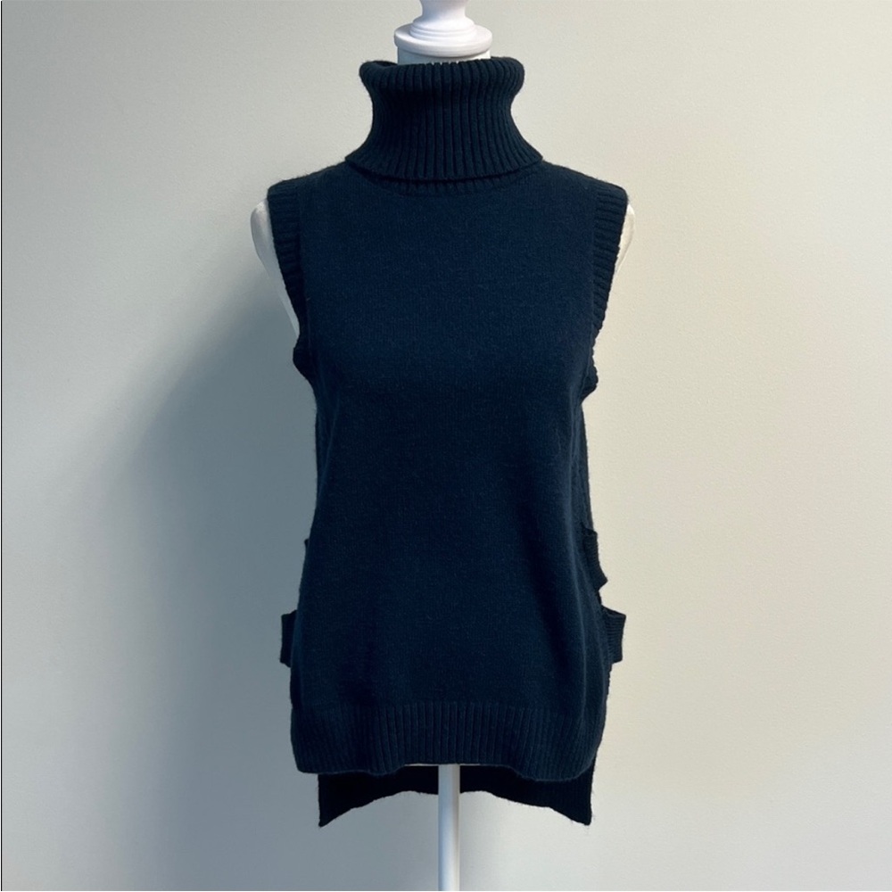Bishop + Young - WOMEN'S FRANKIE SLEEVELESS TURTLENECK SWEATER Blue S